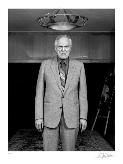 Portrait noir et blanc N°10 l’acteur Angus Scrimm, photographié en avril 1999. Tirage d’art en édition limitée, numérotée et signée.