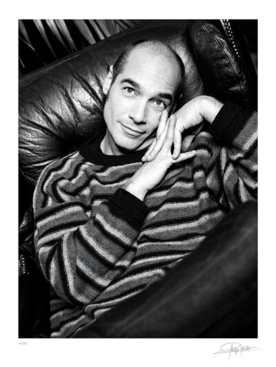 Portrait noir et blanc N°7 de l’acteur Jean-Marc Barr, photographié en février 2001. Tirage d’art en édition limitée, numérotée et signée.