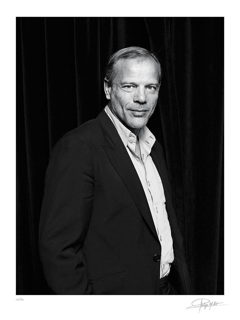 Portrait Noir & Blanc N°9 de l’acteur Pascal Greggory, photographié en février 2002. Tirage d’art en édition limitée, numérotée et signée.
